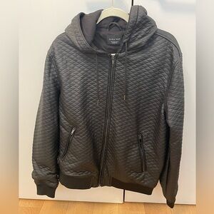 Zara Men’s quilted bomber jacket size L large black
